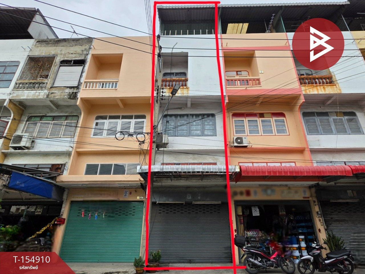 Commercial building for sale, 4 floors with rooftop, area 15.3 sq m, Soi Phetkasem 93, Samut Sakhon.