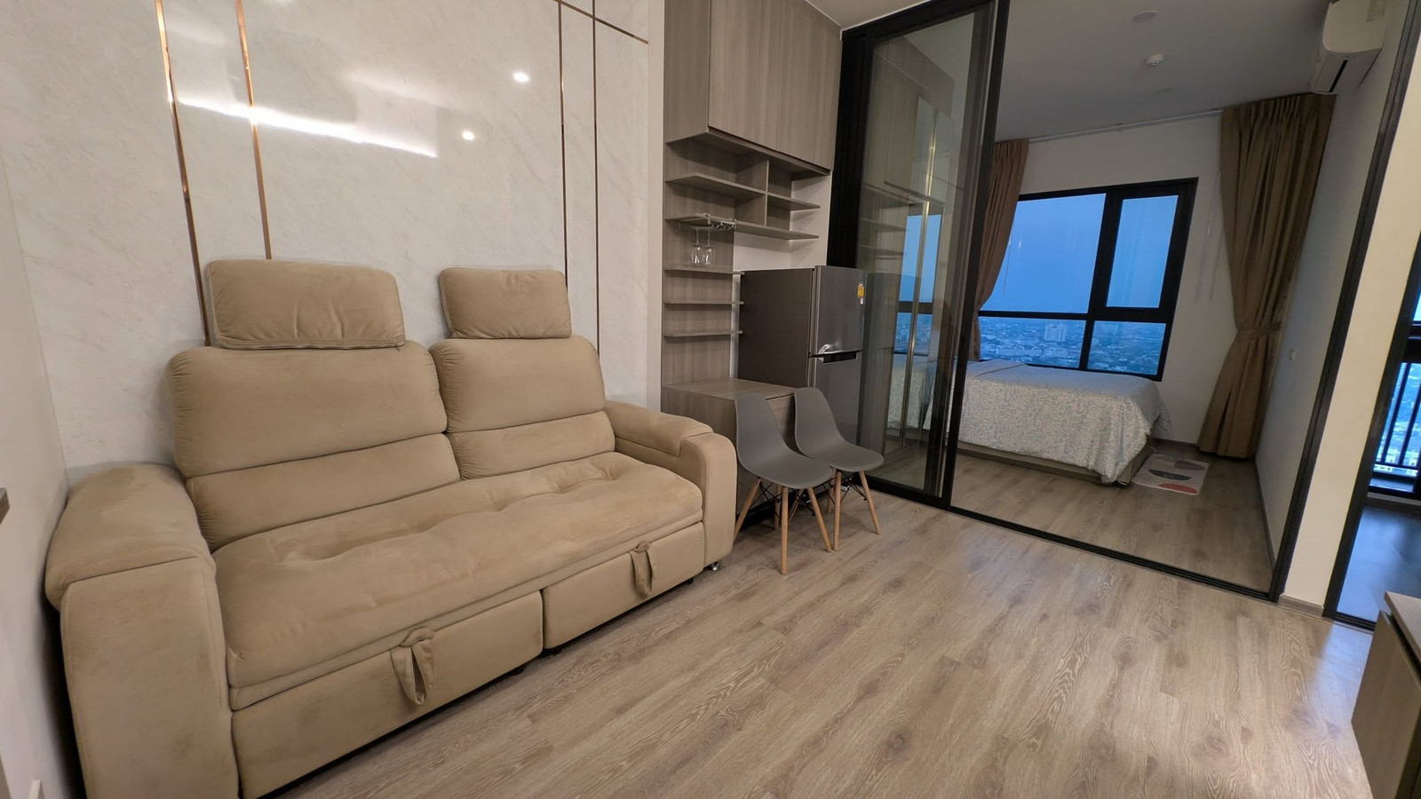 🏙️ Condo for rent KnightsBridge Prime Onnut (KnightsBridge Prime Onnut) | Sukhumvit Road 77 💰 Rent 27,000 baht/month 📐 1 bedroom • Size 34.5 sq m. • Floor 46