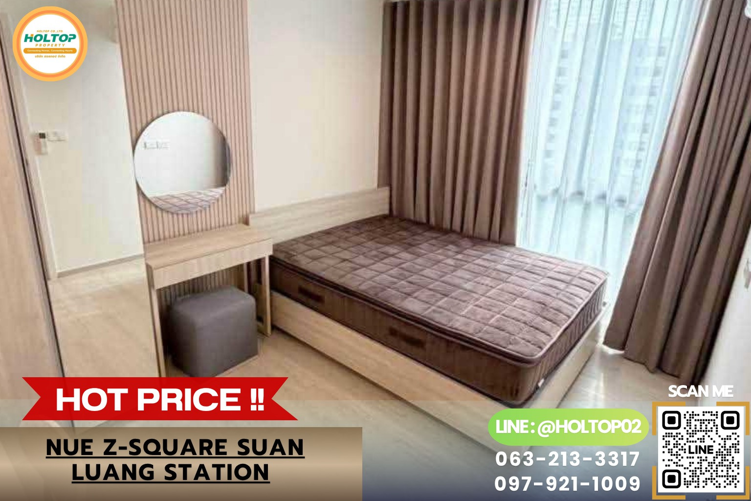 #L1570 Condo for rent Nue Z-Square Suan Luang Station.