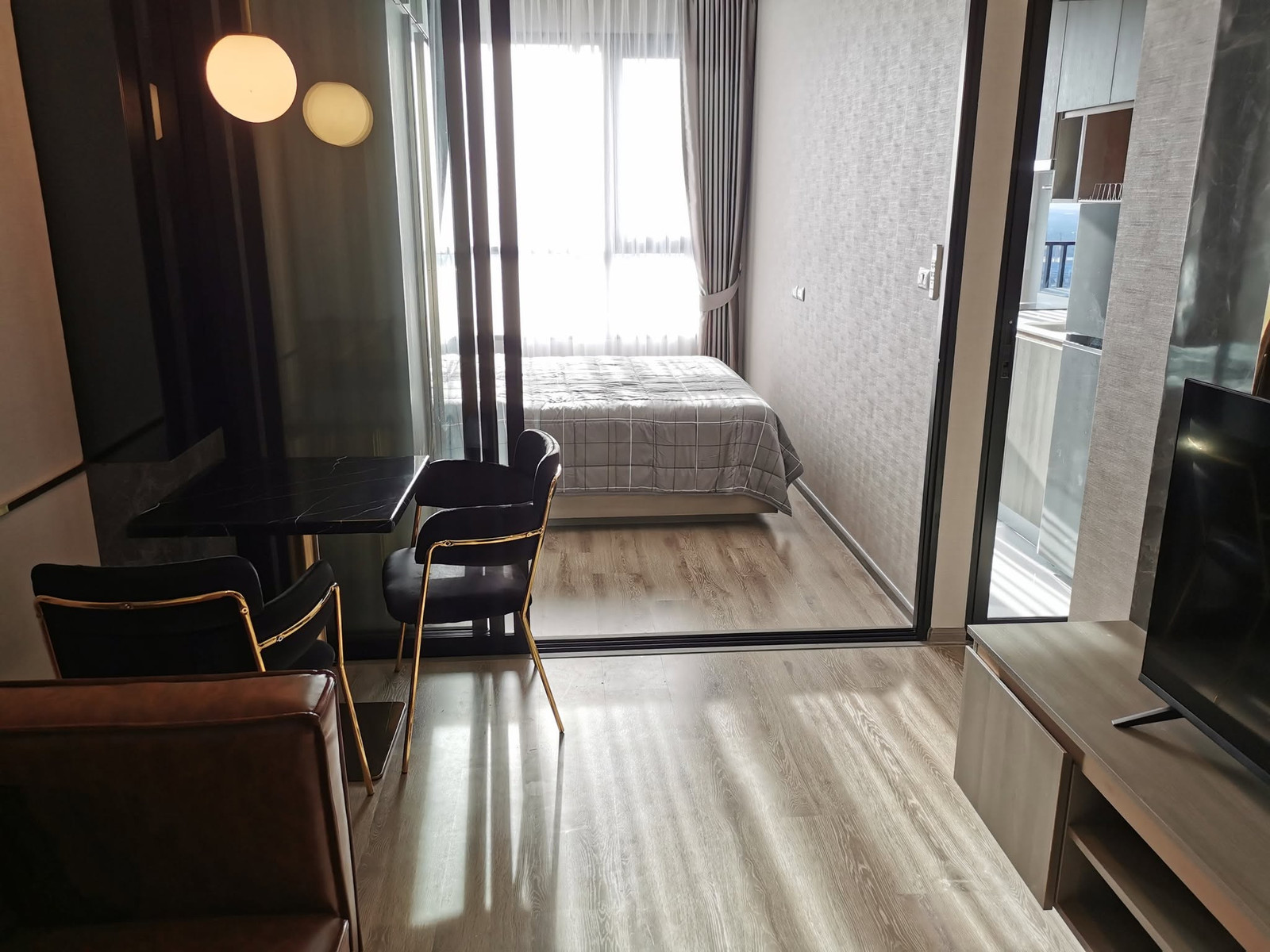 🏙️ Condo for rent KnightsBridge Prime Onnut | near BTS On Nut 💰 Rent only 19,000 baht/month 📐 Room details • Size 27 sq m. • 43rd floor • 1 bedroom, 1 bathroom • Chao Phraya River view 🌅 • Location near BTS On Nut – รูปที่ 3