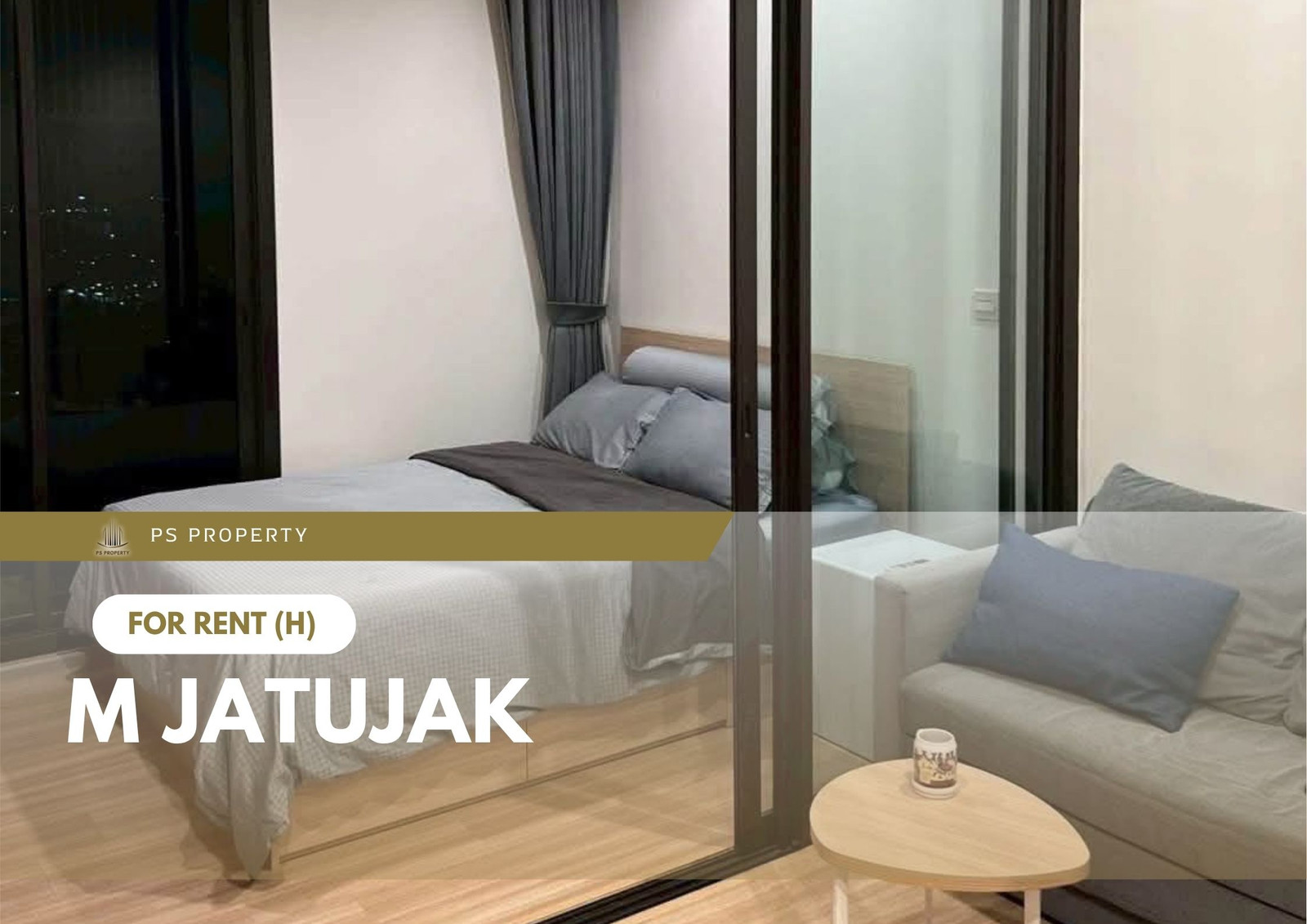 For rent 📍 M Jatujak 📍 Pet-friendly. Fully furnished with complete appliances. Located near BTS & MRT stations (Mo Chit and Saphan Khwai).