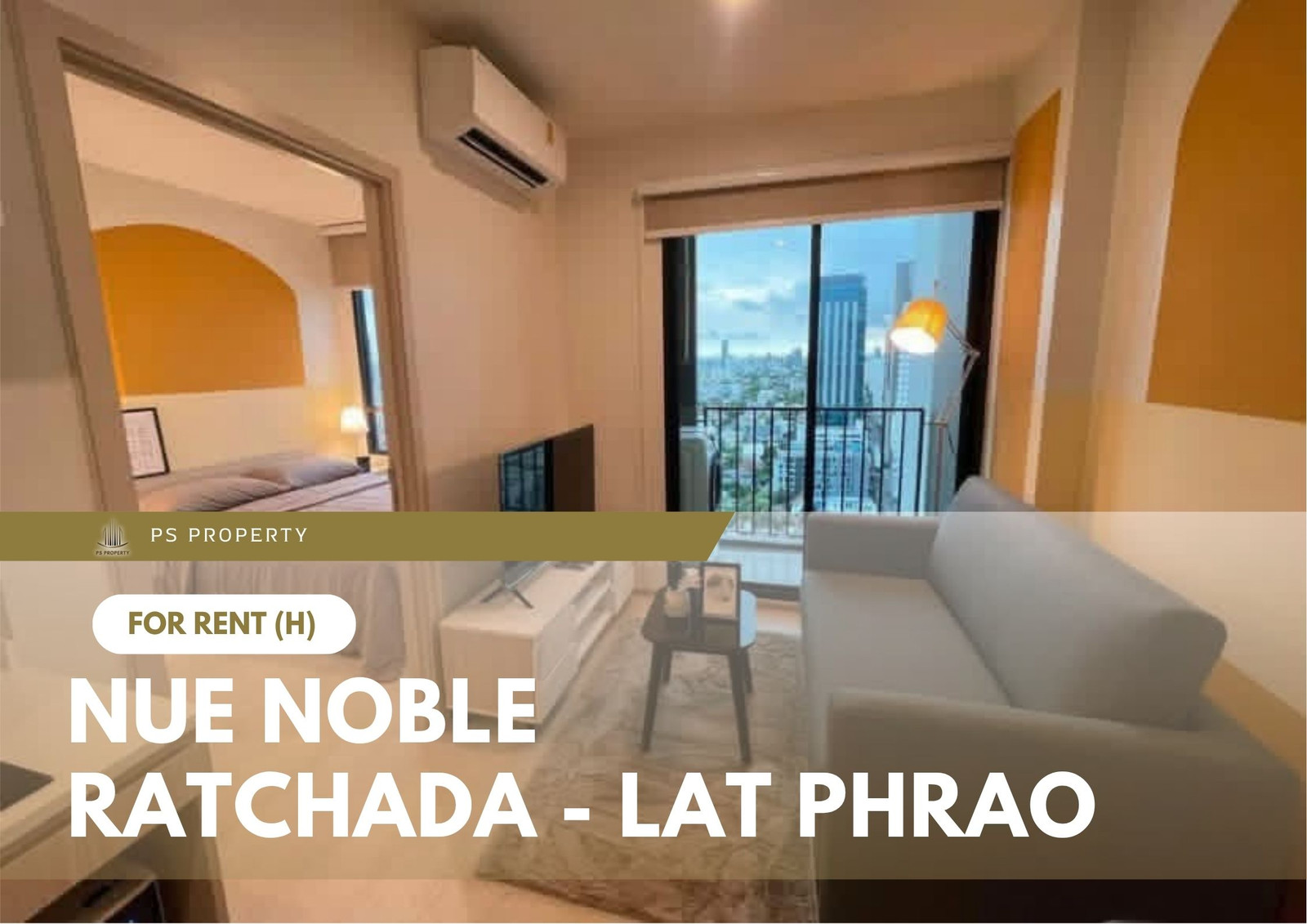 For Rent 🔥 Nue Noble Ratchada - Lat Phrao 🔥 Fully furnished with appliances included; located near MRT Lat Phrao.