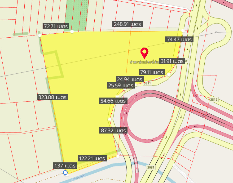 Land for sale next to the entrance and exit of the M81 motorway, Dan Tha Muang, 37 rai 3 ngan, next to the road 500 meters. – รูปที่ 2