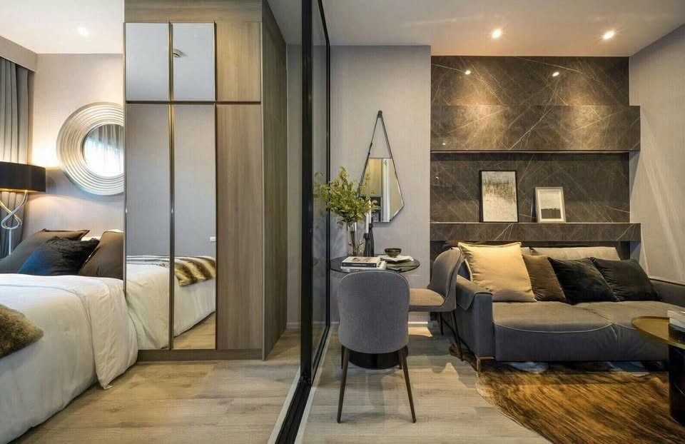 🏙️ Condo for rent KnightsBridge Prime Onnut (KnightsBridge Prime On Nut) near BTS On Nut 💰 Rent 16,000 baht/month 📐 Room details • Size 26.5 sq m. • 24th floor • River view 🌅 – รูปที่ 2