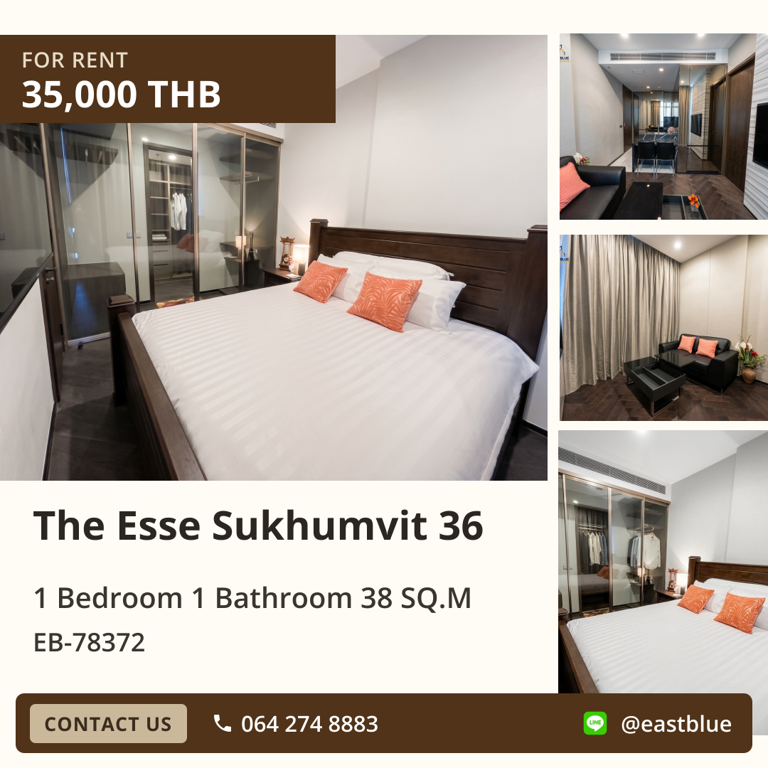 For Rent: The Esse Sukhumvit 36 1 Bed 38 sqm near BTS Thong Lo 35,000 THB/month