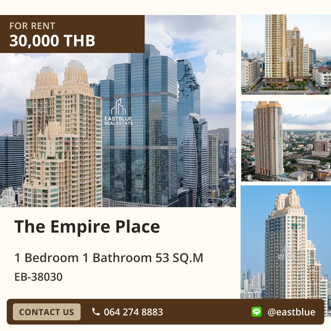 For Rent: The Empire Place 1 Bed 53 sqm near BTS Chong Nonsi 30,000 THB/month