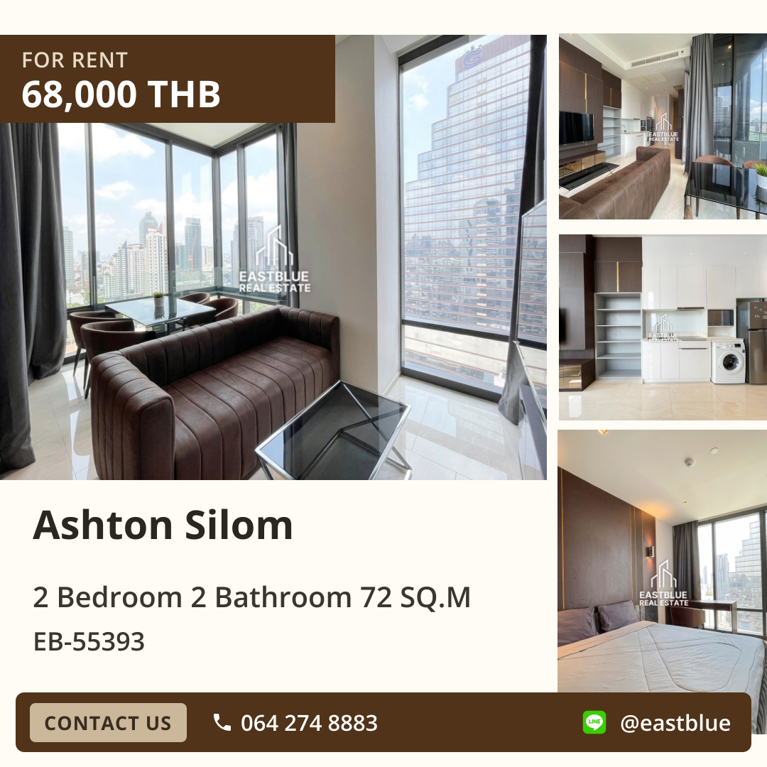 For Rent: Ashton Silom 2 Bed 72 sqm near BTS Chong Nonsi 68,000 THB/month