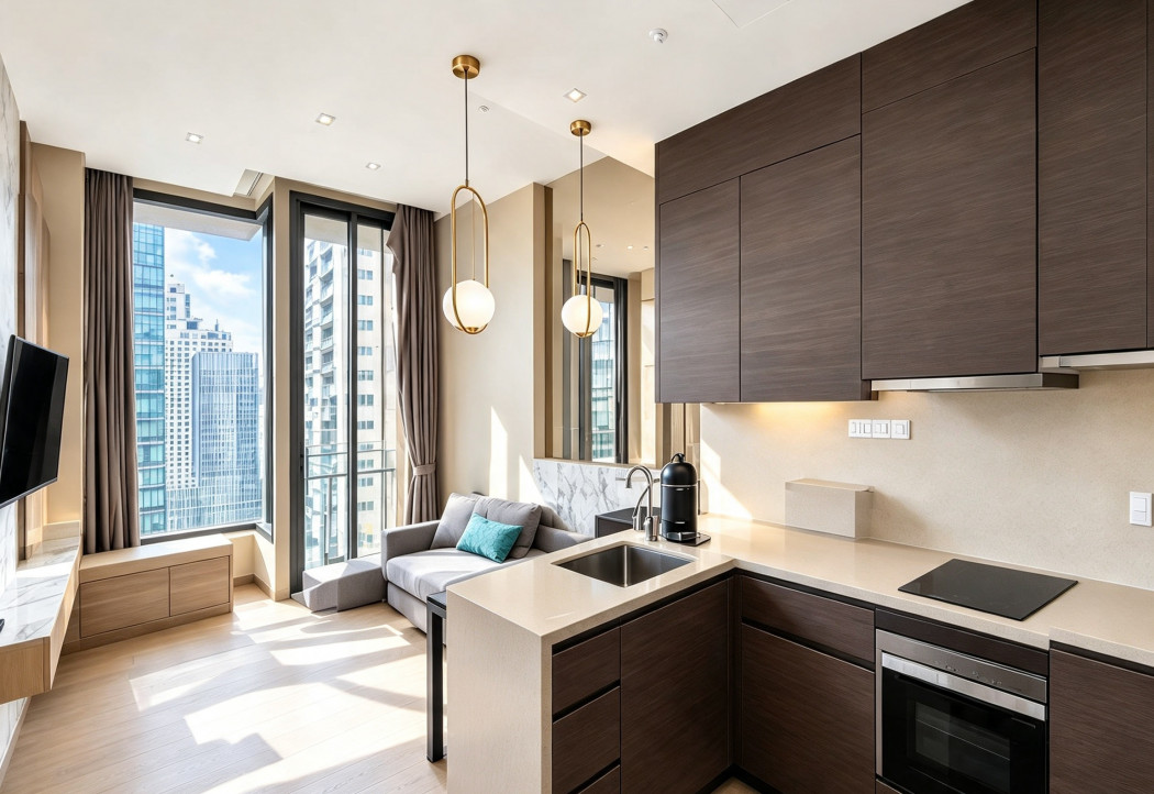 ให้เช่า คอนโด The Esse Asoke 37 ตรม แต่งสวย ชั้นสูง วิวเมือง ใกล้ BTS อโศก 37 ตรม 1 นอน – รูปที่ 2