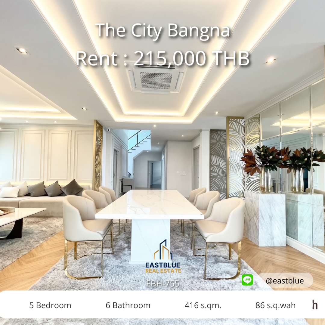 Luxury House for Rent at The City Bangna 🏠 5 Beds, 6 Baths