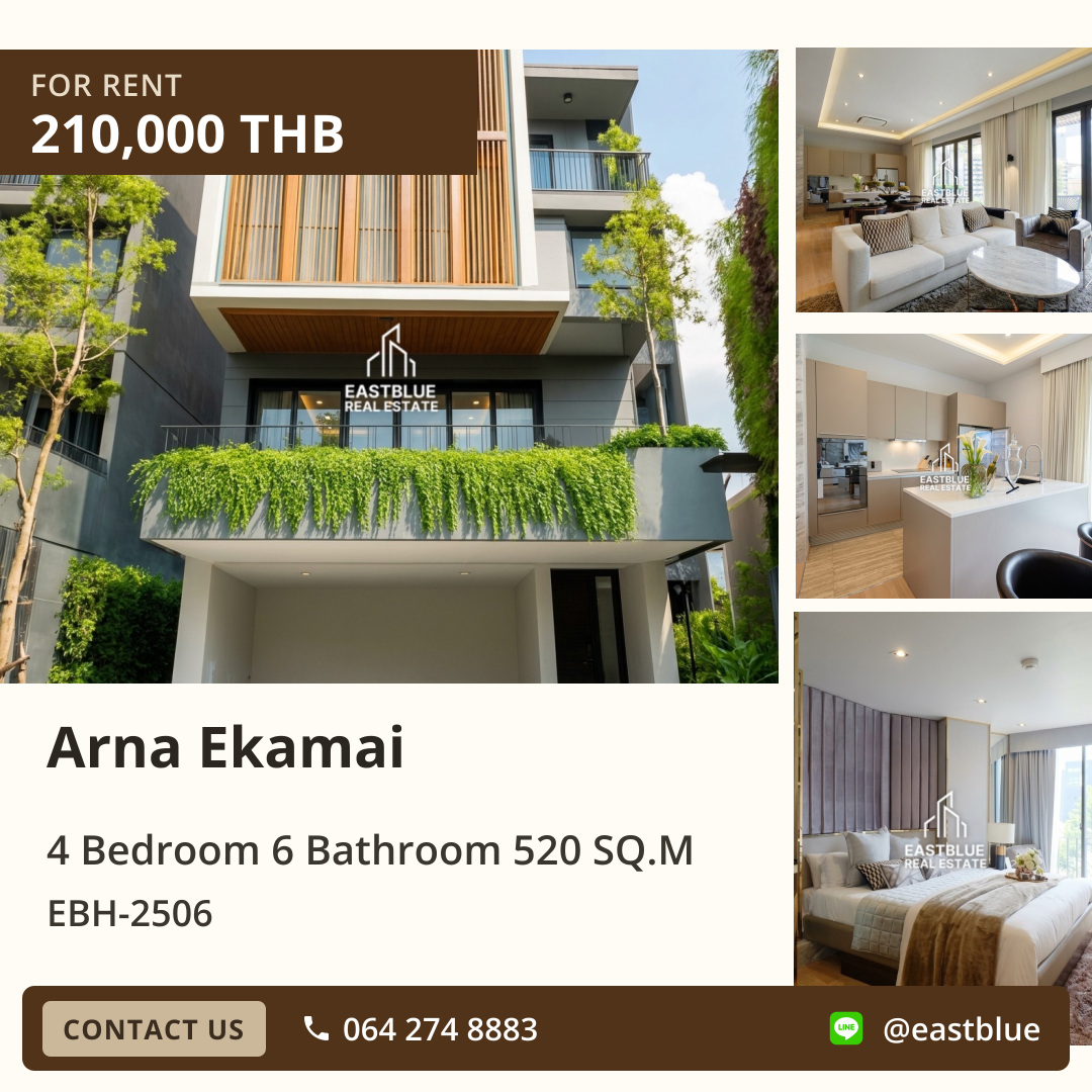 Urgent Rental! 🏡 Arna Ekamai - Luxury 5-Storey House in Prime Ekkamai