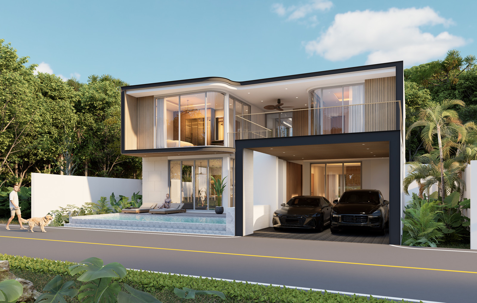 Architectural 4-Bed Hillside Pool Villa | Curved Glass Facade in Kamala (THB 32.9M)