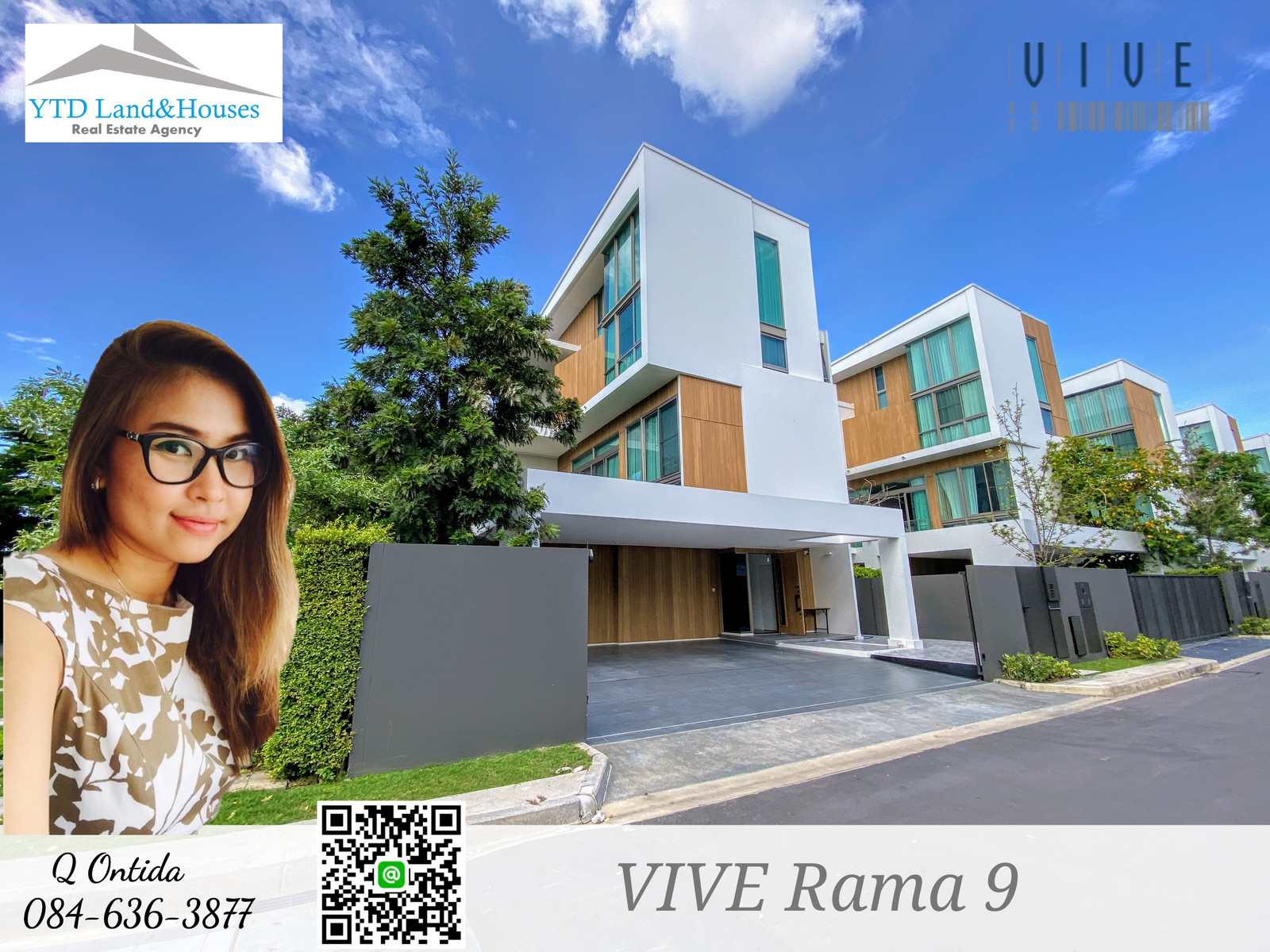 Luxury house for Sale, corner unit, VIVE Rama 9, Super Luxury detached house, 3 floors, new Modern Japanese design style  Listing No: YT01-1781 