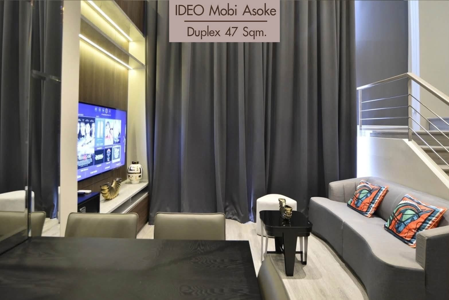 🔥Rent at Ideo mobi Asoke 🔥1BR 2BR.🔥 35,000 🔥47sqm. 🔥Floor24