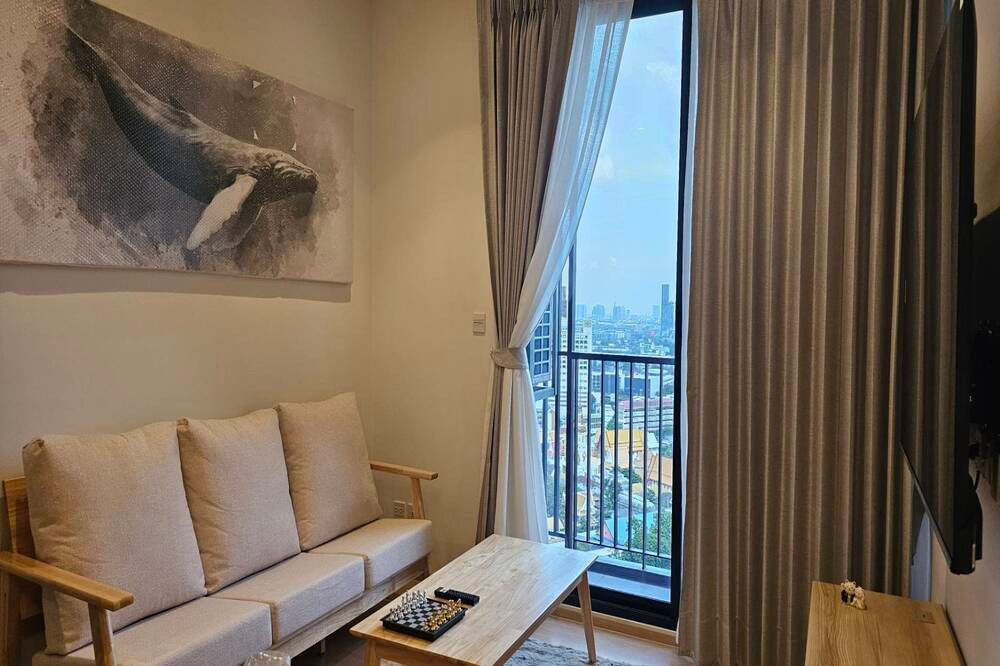 🔥 For Rent !! Pet Friendly !!🔥Maru Ekkamai 2, 2 bedroom, 2 bathroom, high floor 23++, Corner room, Good Location !! Code C20250700048 furnished, MUJI style, ready to move in📣📣 