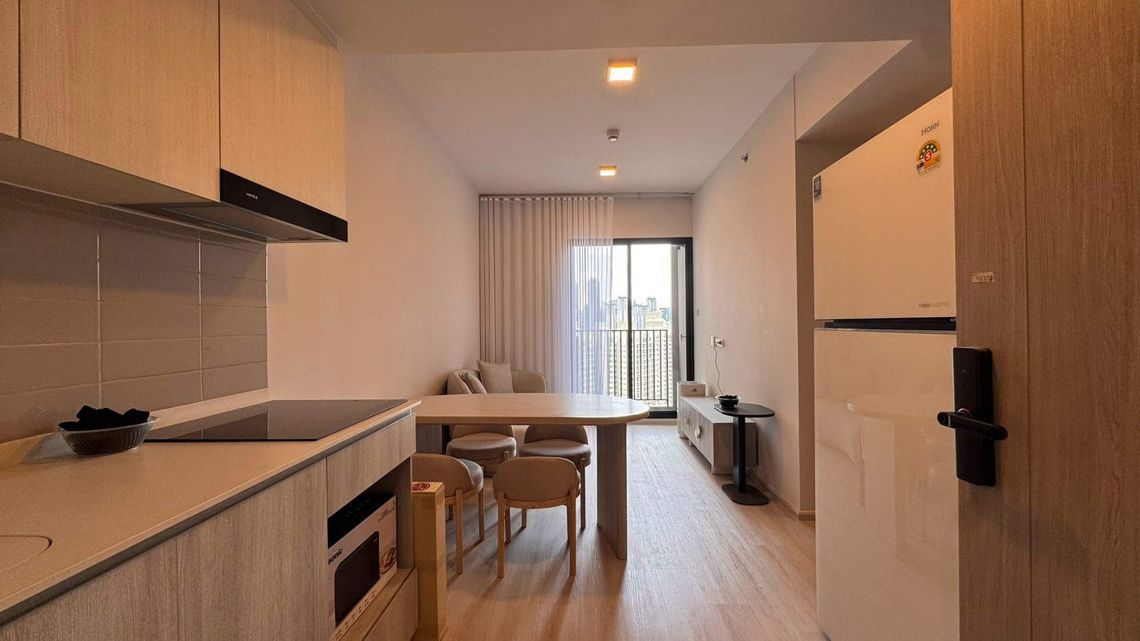 RC105226 Condo Brand new 2 beds for rent at COBE Ratchada-Rama9 near MRT Thailand Cultural Center.