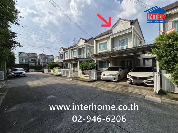 Twin house, 2 floors, 28 sq m, The Village Bangna - Wongwaen 2, near Mega Bangna, Soi Mahachai, Bangna-Trad Road, Km. 10, Bang Phli, Samut Prakan.