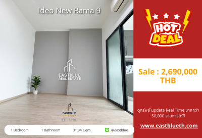 For Sale: Ideo New Rama 9 1 Bed 31.34 sqm near MRT Rama 9 2.69M THB