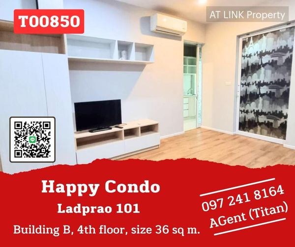 🔥🔥Happy Condo Lat Phrao 101 📌Large room condo Like to be able to negotiate on site!!! (T00850)