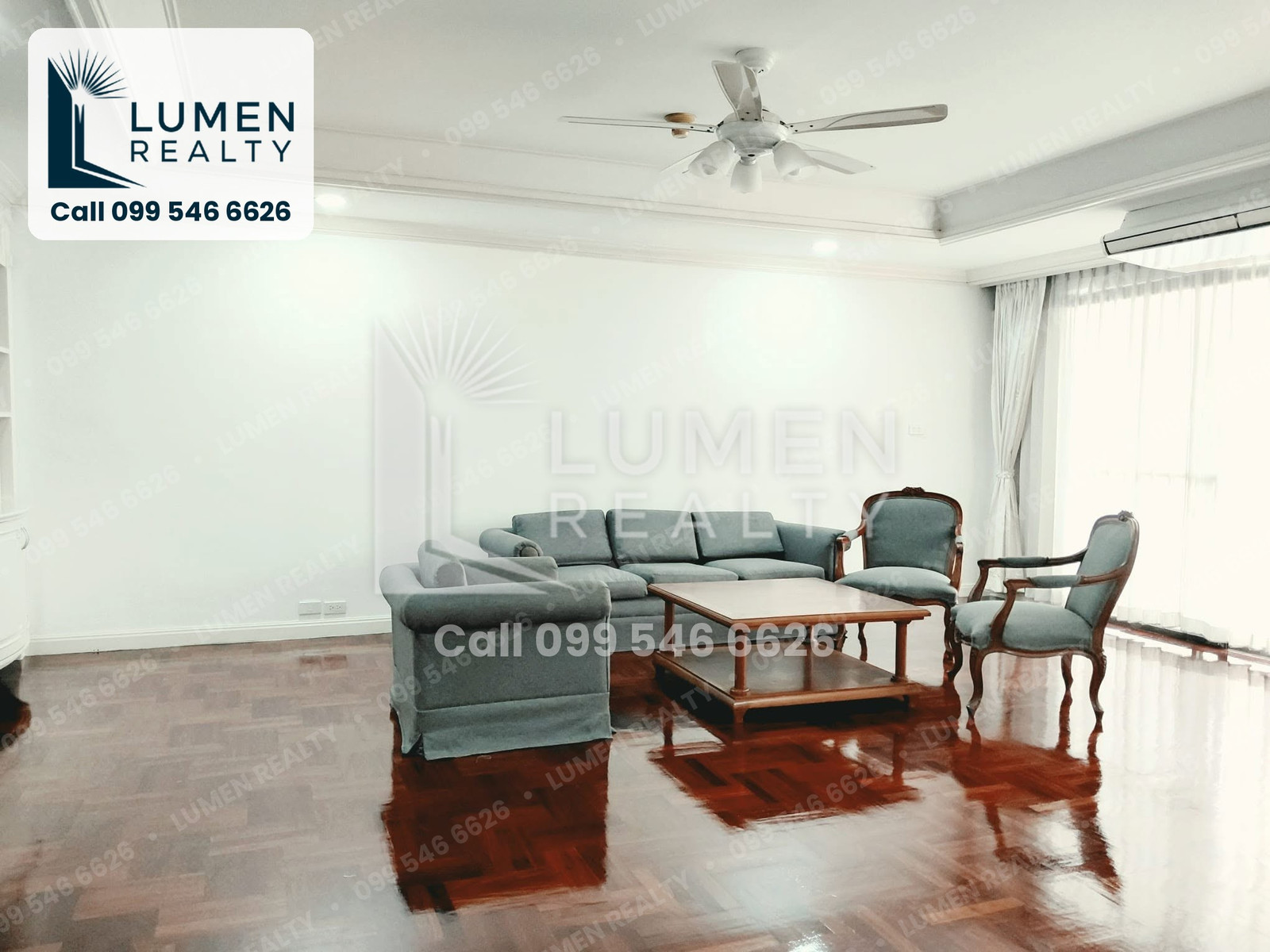 🏙️ Fully Furnished 450 sqm 4-Bedroom Residence on Sukhumvit 30 — 5 Bathrooms, Balconies in Every Room, Maid's Suite with Separate Entrance, Pets Welcome with No Size Limit — GM Mansion Unit 6A, ฿150,000 per Month + VAT