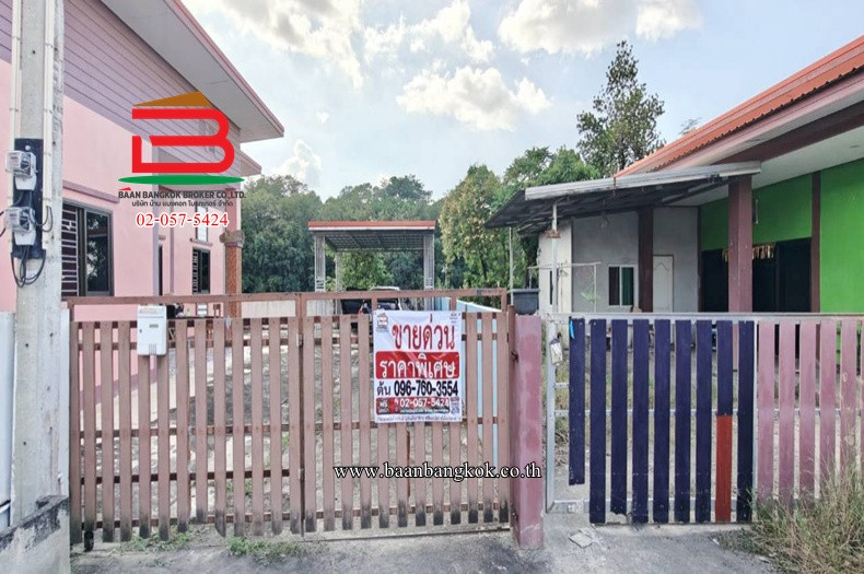 Single house, Romyen Park (Plang Yao-Chachoengsao), area 72.8 sq m. (near Gateway City Industrial Estate), Samrong Subdistrict, Plaeng Yao District, Chachoengsao Province.
