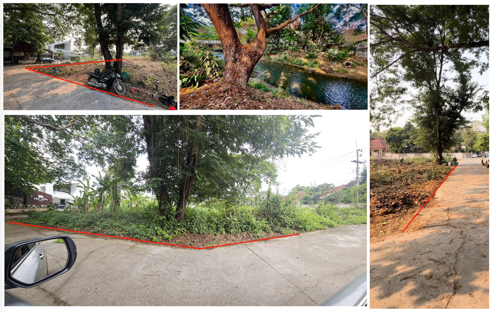 Corner plot of land for sale, 135 sq m, Riverside Village, Chiang Mai | Already filled, Red Garuda title deed, near Lam Mueang, price 4.98 million baht, selling it himself. Corner plot of land for sale, 135 sq m, Riverside Village, Chiang Mai | Already filled, Red Garuda title deed, near Lam Mueang, price 4.98 million baht, selling it himself.