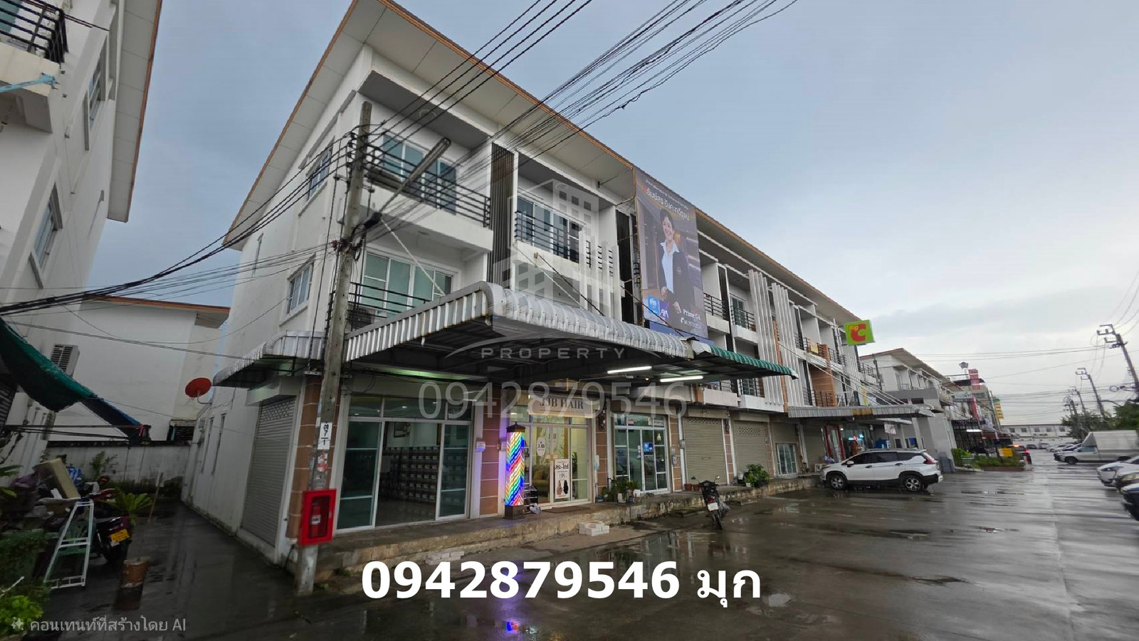 3-story commercial building for sale, Miracle Plus Phetkasem 63 project, corner room 16 sq m, 3 bedrooms, 2 bathrooms.