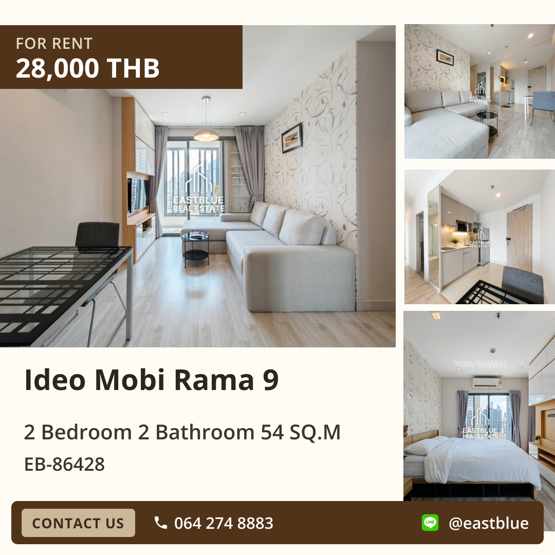 For Rent: Ideo Mobi Rama 9 2 Bed 54 sqm near MRT Rama 9 28,000 THB/month For Rent: Ideo Mobi Rama 9 2 Bed 54 sqm near MRT Rama 9 28,000 THB/month