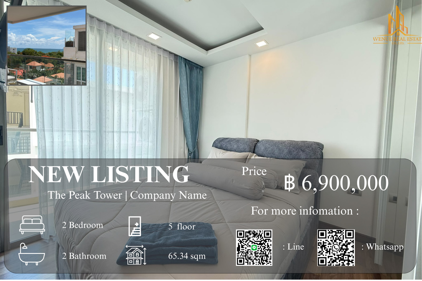 THE PEAK TOWERS, PRATUMNAK – 2 BEDROOMS | 65.34 SQ.M. THE PEAK TOWERS, PRATUMNAK – 2 BEDROOMS | 65.34 SQ.M.