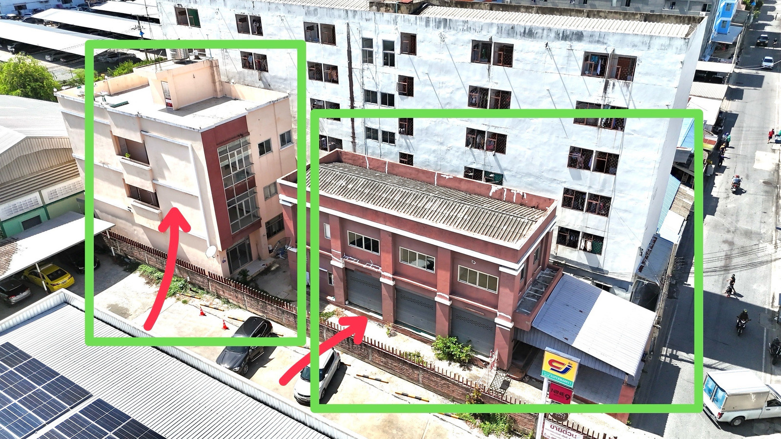 Commercial building, Theparak, good location next to CJ MORE Samut Prakan, Soi Sri Samit.