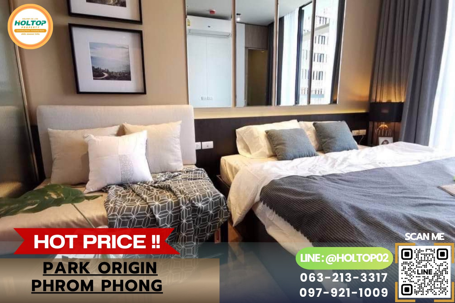 #HT20828 ให้เช่าคอนโด พาร์ค ออริจิ้น พร้อมพงษ์ (Park Origin Phrom Phong) 