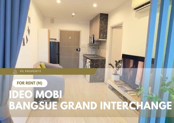 For rent 📍 IDEO Mobi Bangsue Grand Interchange 📍 Fully furnished with appliances, located near MRT Tao Poon