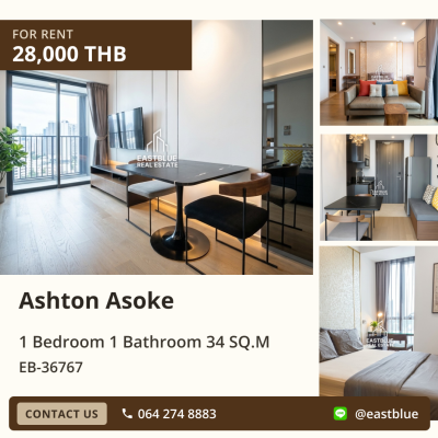 For Rent: Ashton Asoke 1 Bed 34 sqm near BTS Asoke 28,000 THB/month