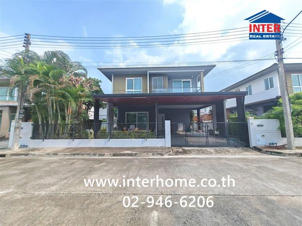 2-story detached house, 54.4 sq m, Chaiyaphruek Village, Phutthamonthon Sai 5, near Rajamangala University of Technology Rattanakosin. Phutthamonthon Sai 5 Road, Sam Phran, Nakhon Pathom