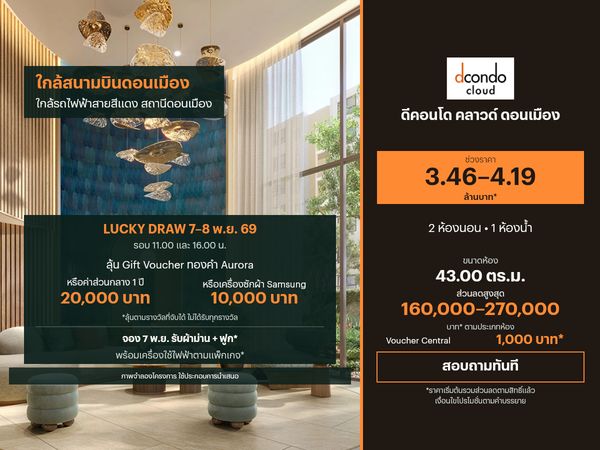 Condo for sale, D Condo Cloud Don Mueang, 43.00 sq m.