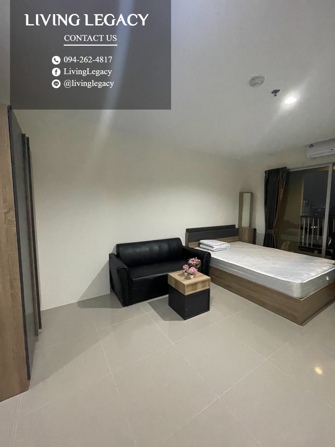 T2EZPF เช่าด่วน คอนโด Asakan Place Srinakarindra 28 ตร.ม. | ชั้น 24 | 1 ห้องนอน | 1 ห้องน้ำ 8,500 บาท/เดือน line id : @livinglegacy