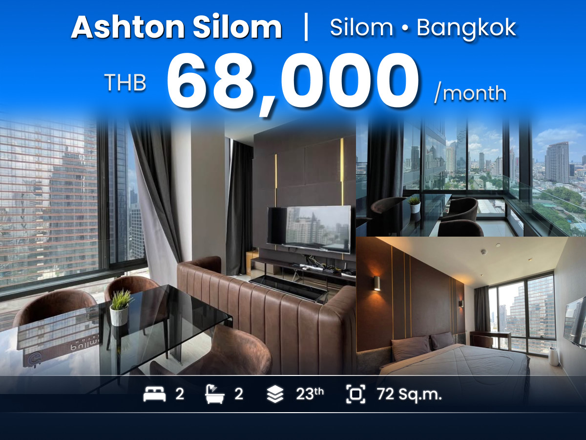 Condo for Rent Ashton Silom 2 Beds 2 Baths 23rd Fl, Mahanakhon View, Near BTS Chong Nonsi, Wat Khaek, Bangkok Christian Hospital & King Power Mahanakhon