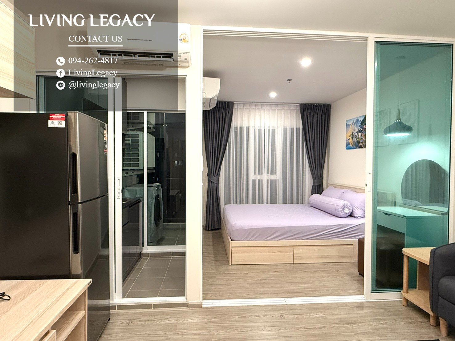 TNLY8Z เช่าด่วน คอนโด Regent Home Bangna 28 ตร.ม. | ชั้น 30 | 1 ห้องนอน | 1 ห้องน้ำ 10,000 บาท/เดือน line id : @livinglegacy – รูปที่ 3