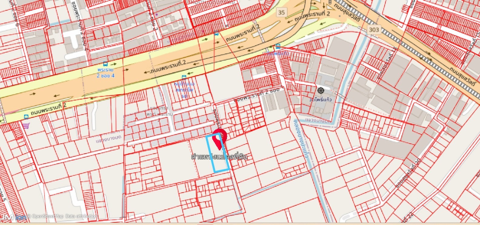 Beautiful plot of land, Chom Thong location, Bangkok, investment opportunity in Rama 2 location.