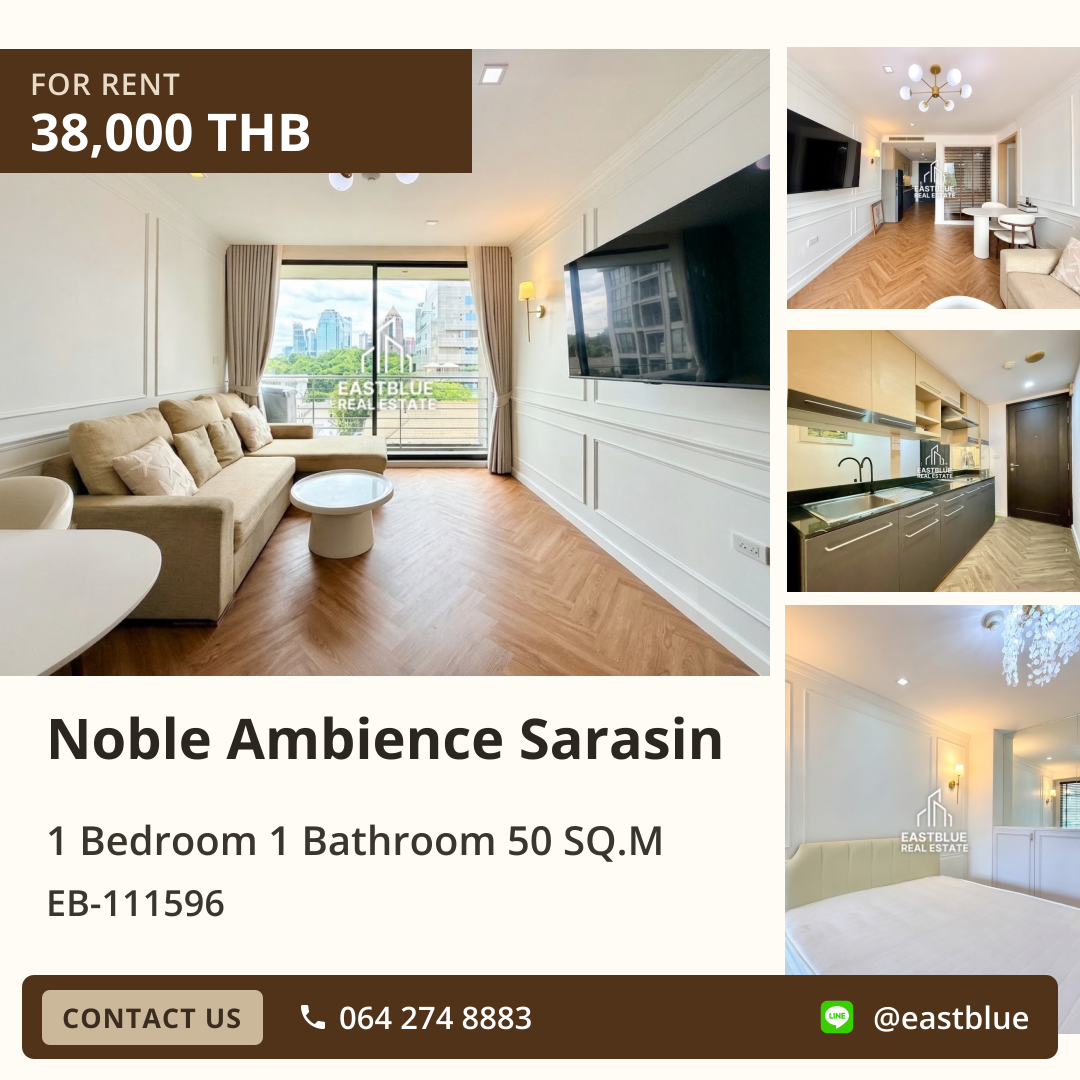 Noble Ambience Sarasin Condo for Rent 1 Bedroom Near BTS Ratchadamri 🌟