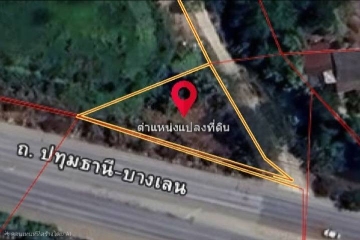98633 - Land for sale, 120 sq m, next to the main road, Pathum Thani-Bang Len Road, Bang Len District, Nakhon Pathom Province.