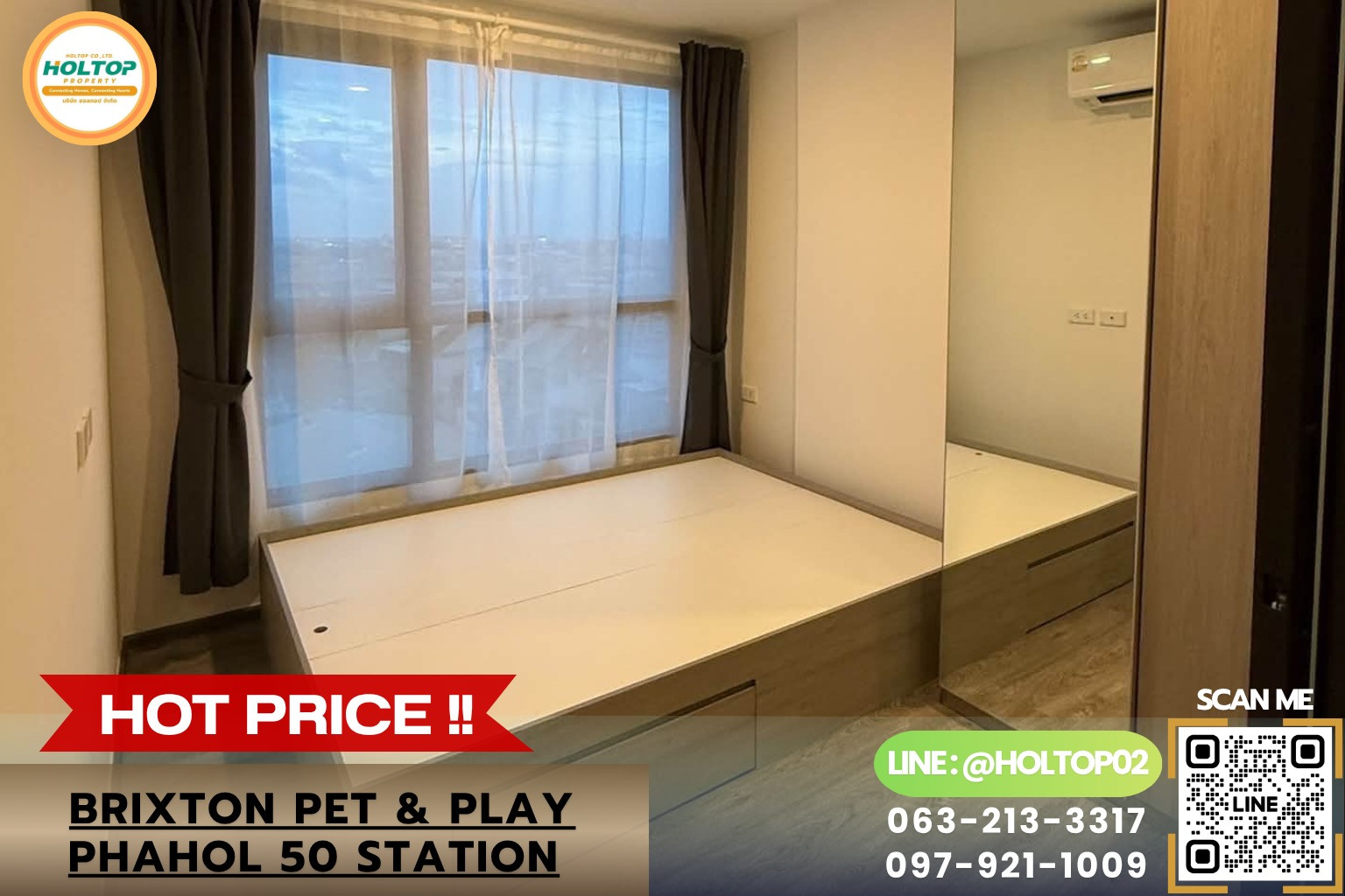 #HT26475 ให้เช่าคอนโด Brixton Pet & Play Phahol 50 Station (บริกซ์สตัน เพ็ท แอนด์ เพลย์ พหล 50 สเตชั่น) 
