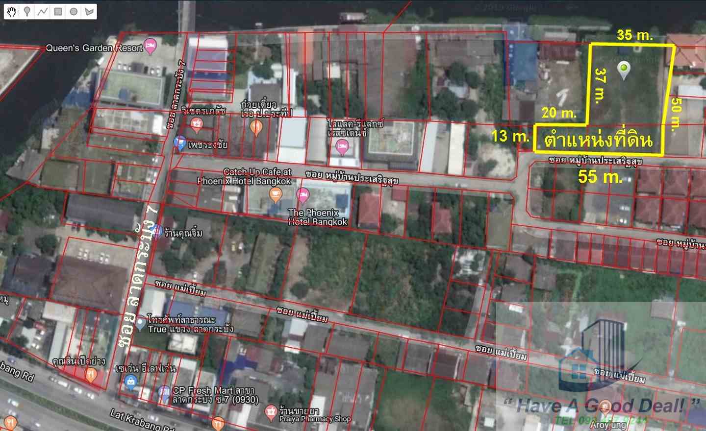 500 square wah of land, Soi Lat Krabang 7
