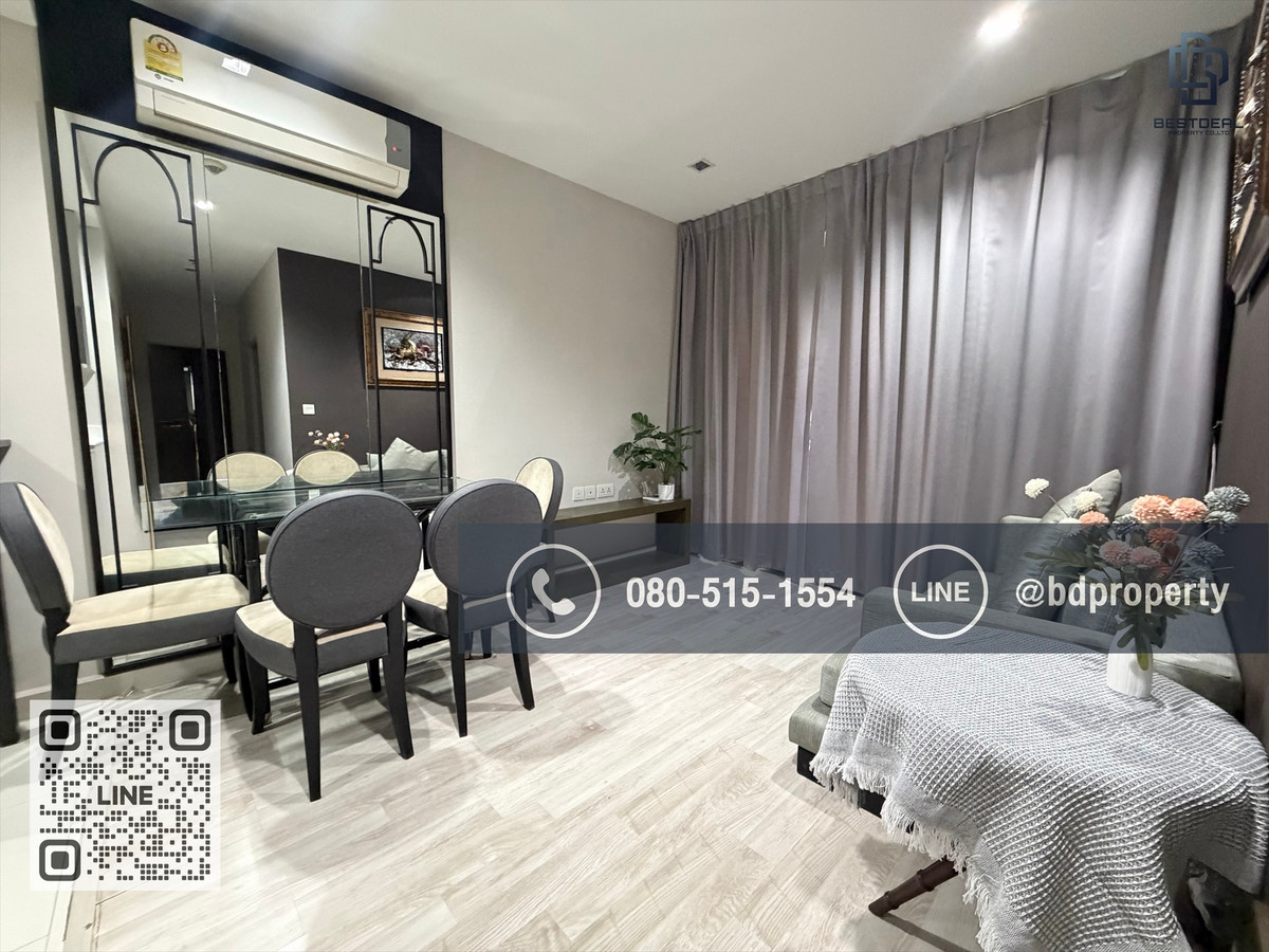 Bestdeal for rent, size 2 bedrooms, 55 sqm., complete furniture and appliances, ready to move in, 25,000 baht/month, “IDEO MOBI RAMA 9”, near MRT and Central Rama 9, only 80 m.