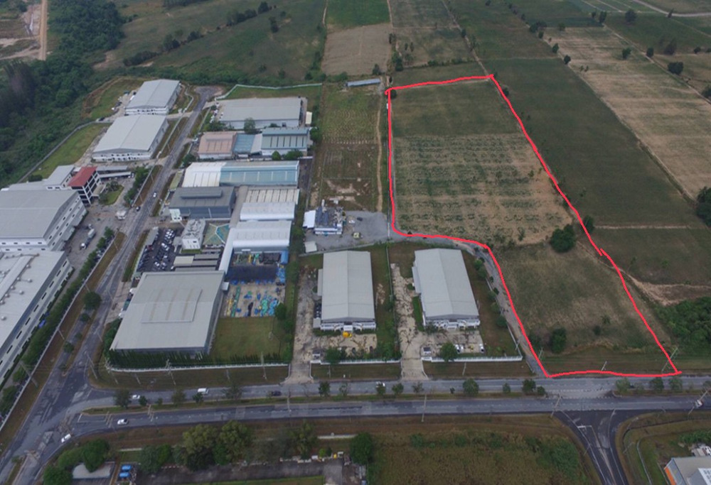 Beautiful land for sale, Bo Win Industrial Estate, 22 rai, in and out in many ways, purple pattern Beautiful land for sale, Bo Win Industrial Estate, 22 rai, in and out in many ways, purple pattern