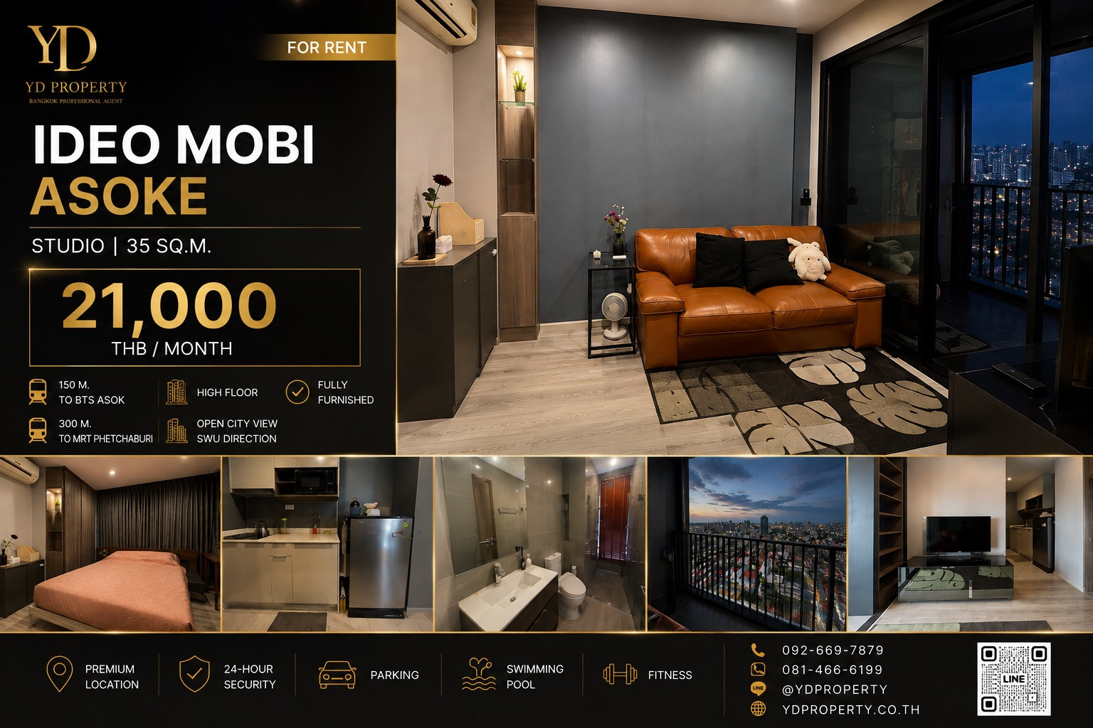 ให้เช่า : ถูกที่สุด!! I IDEO MOBI อโศก I 1 ห้องนอน 35 ตร.ม. ชั้นสูง วิวเคลียร์ ตกแต่งสวย Modern Luxury 21,000 บาท ให้เช่า : ถูกที่สุด!! I IDEO MOBI อโศก I 1 ห้องนอน 35 ตร.ม. ชั้นสูง วิวเคลียร์ ตกแต่งสวย Modern Luxury 21,000 บาท