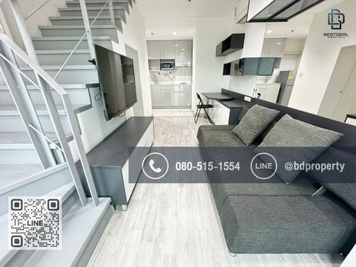 Bestdeal ขายด่วน Duplex 1 Bed  ห้องสวย ขายเพียง 6.39 ล้านเท่านั้น  เฟอร์นิเจอร์และเครื่องใช้ไฟฟ้าครบ“IDEO MOBI RAMA 9” ใกล้MRT และ เซ็นทรัลพระราม 9 เพียง 80 ม.