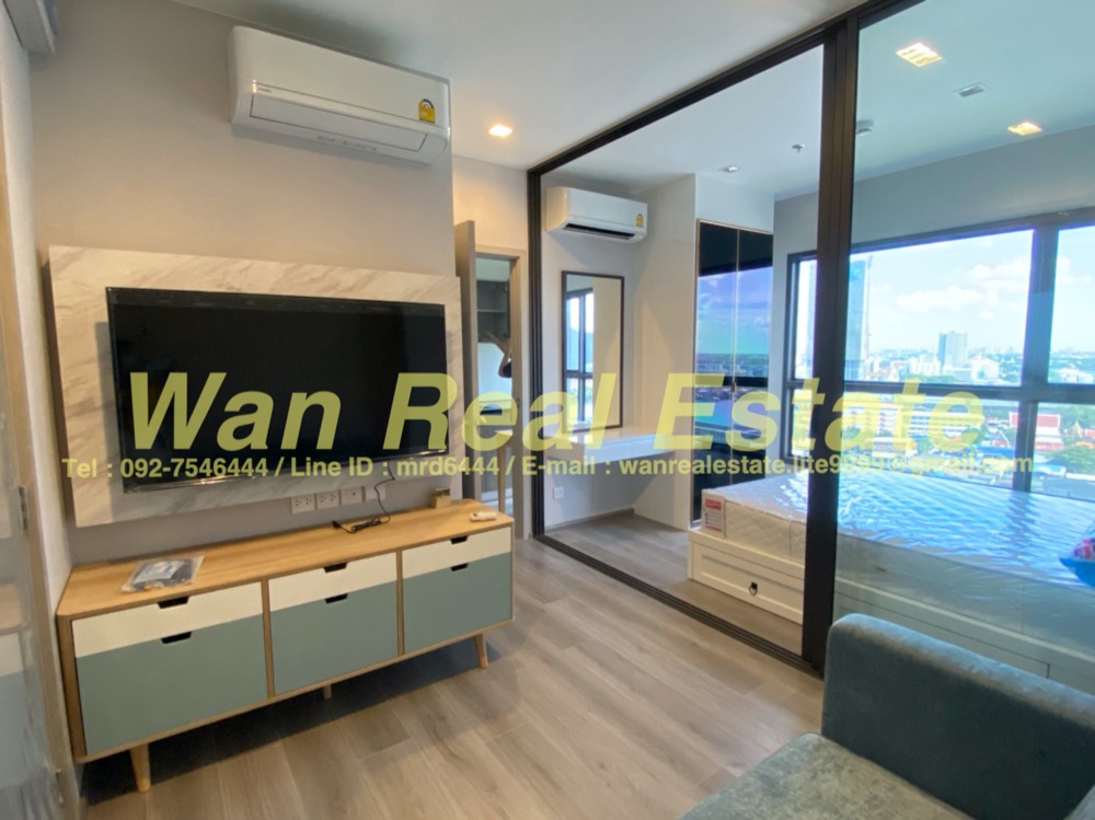 Condo for rent, Politan Aqua, 18th floor, size 25 sq m, new room, complete river view, ready to move in