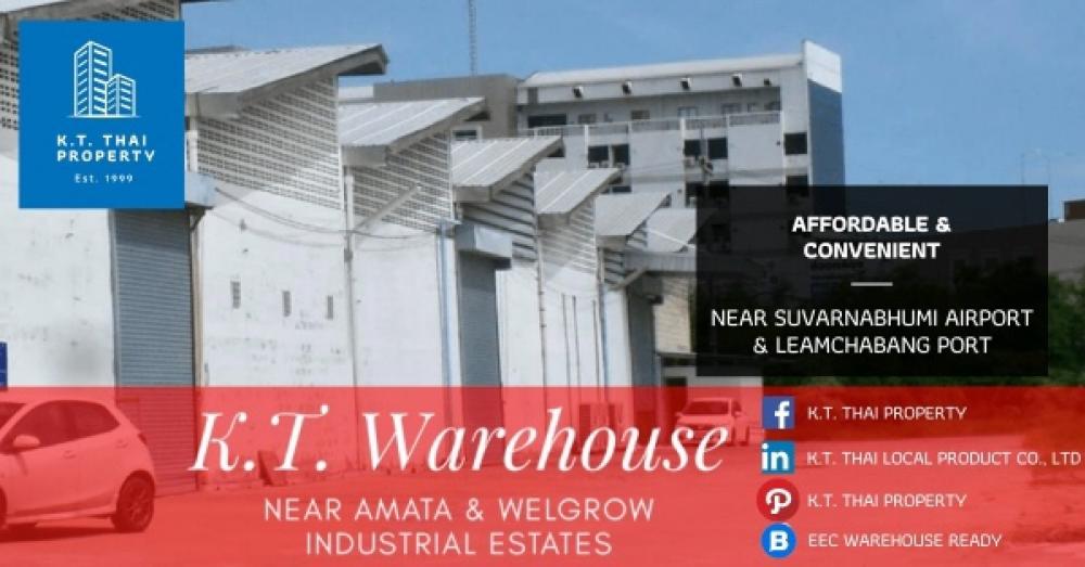 Warehouse for rent in Bangna, Bang Pakong, Chachoengsao, near Suvarnabhumi Airport, warehouse near Amata Nakorn Industrial Estate. Near Wellgrow Industrial Estate Ample parking space Rental price, please inquire and negotiable.