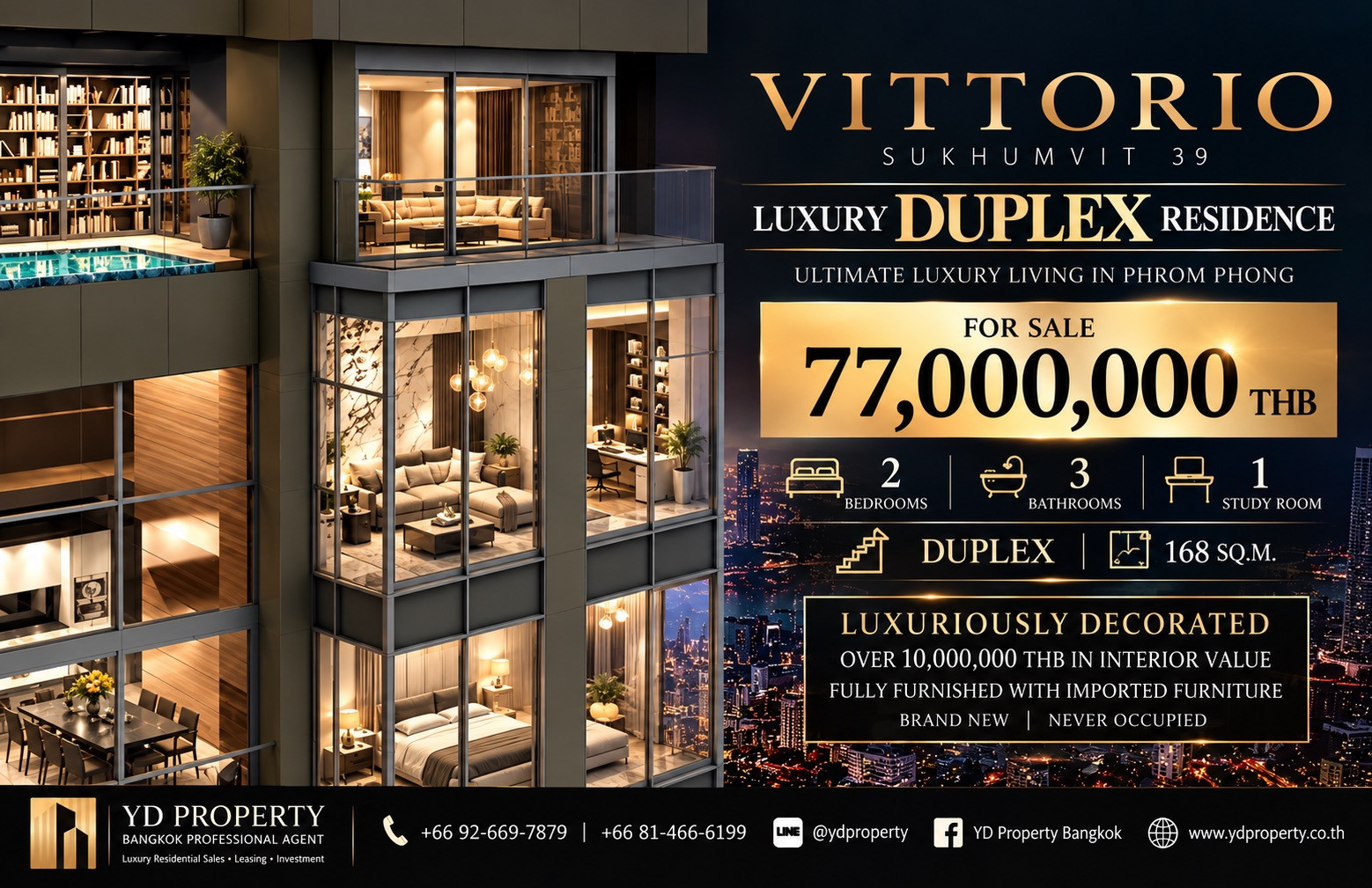 ขาย Vittorio Sukhumvit 39 Duplex 168 ตร.ม. แต่งหรูกว่า 10 ล้าน เฟอร์นิเจอร์นำเข้าใหม่ ราคา 77 ล้าน ขาย Vittorio Sukhumvit 39 Duplex 168 ตร.ม. แต่งหรูกว่า 10 ล้าน เฟอร์นิเจอร์นำเข้าใหม่ ราคา 77 ล้าน