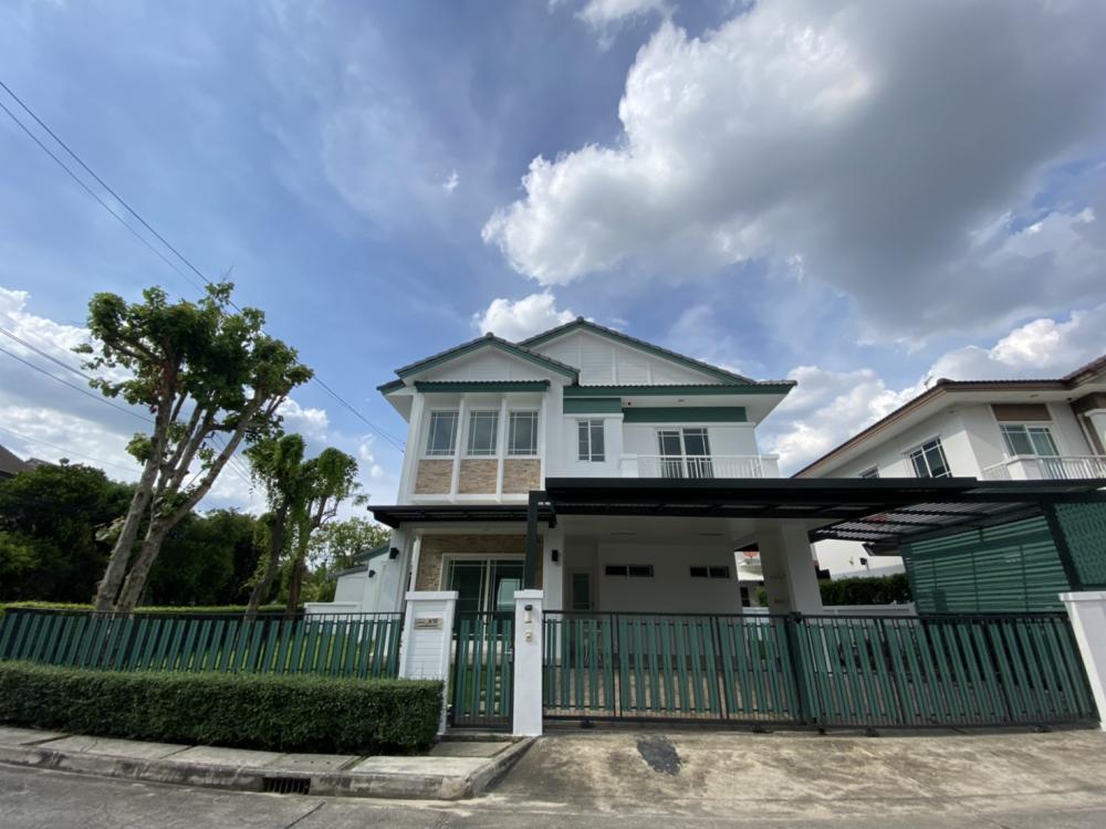 Two-storey detached house for rent, Manthana Ramintra-Wongwaen (Manthana Ramintra-Wongwaen), Type Citrine, land size 79 sq.w., corner house, cheapest in the project Two-storey detached house for rent, Manthana Ramintra-Wongwaen (Manthana Ramintra-Wongwaen), Type Citrine, land size 79 sq.w., corner house, cheapest in the project